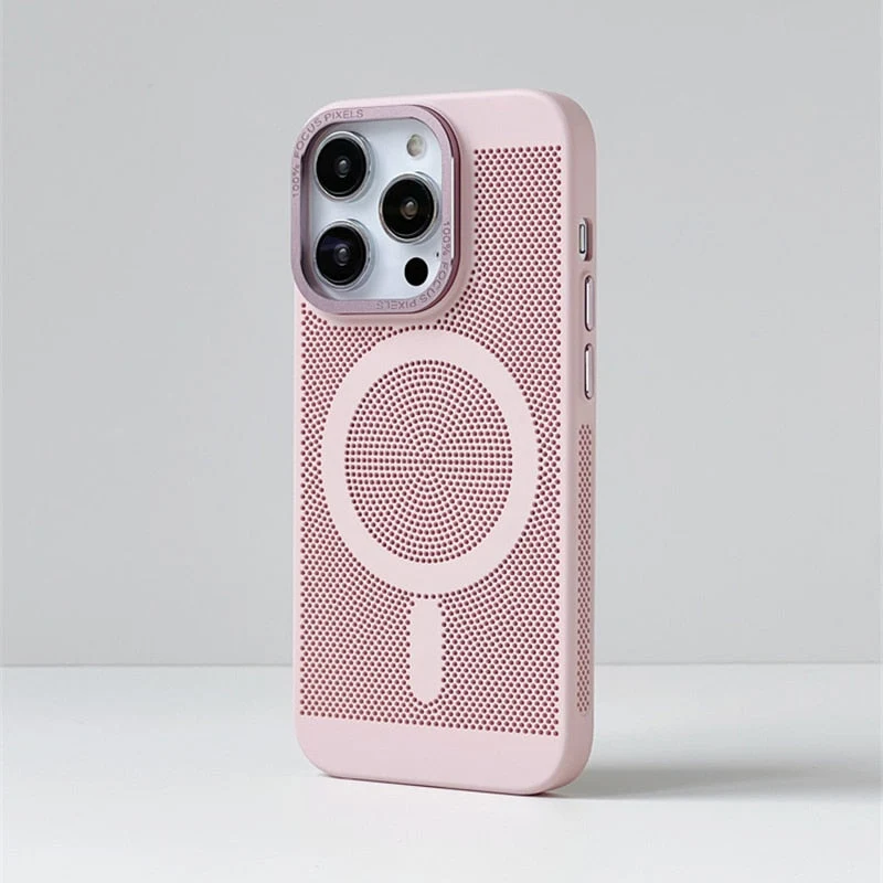 Warmteafvoerende Telefoonhoes MagSafe iPhone 14 15 16 met Camera Bescherming TPU Grip Magnetisch Slank | Sansoti