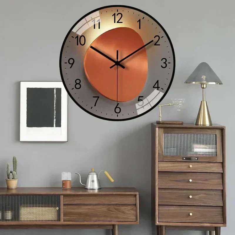 Wandklok Stil Quartz 20cm Kunststof Glas Metalen Wijzers Analoog Slaapkamer Woonkamer Kantoor Werkkamer Geen Tik-Tak Geluid AA Batterij | Sansoti