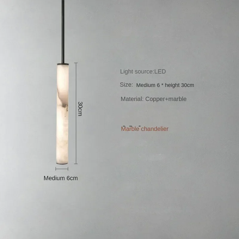 LED-Hanglamp Natuursteen Koper Marmer Eettafel Slaapkamer Moderne Pendelverlichting Warm Licht Interieur | Sansoti