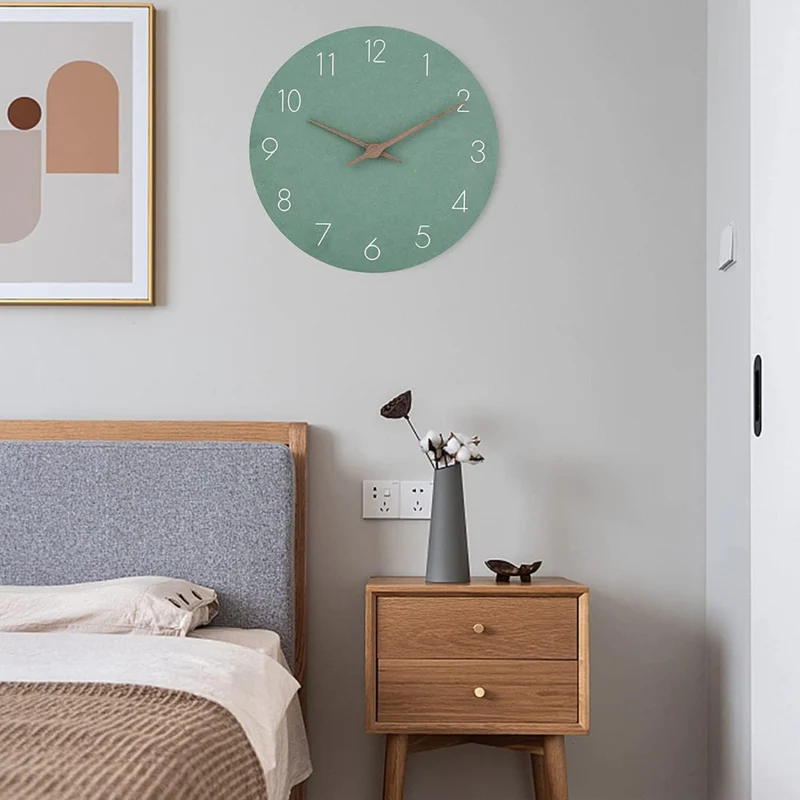 Stille Houten Wandklok 29 cm Scandinavisch Design Woonkamer Slaapkamer Kantoor Decoratief Modern Interieur | Sansoti