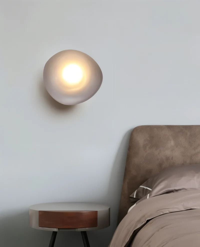 Glazen Wandlamp LED Warm Licht Metalen Rand Woonkamer Slaapkamer Hal Scandinavisch Design Modern Interieur | Sansoti