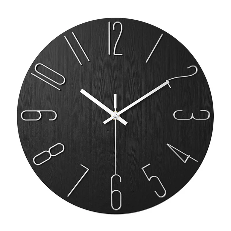 Stille Wandklok 30cm Moderne Woonkamer Decoratie Quartz Uurwerk Minimalistisch Interieur Tijdweergave | Sansoti