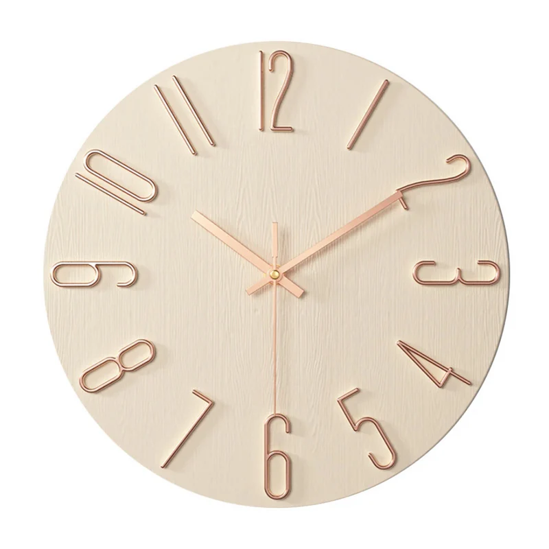 Stille Wandklok 30cm Moderne Woonkamer Decoratie Quartz Uurwerk Minimalistisch Interieur Tijdweergave | Sansoti