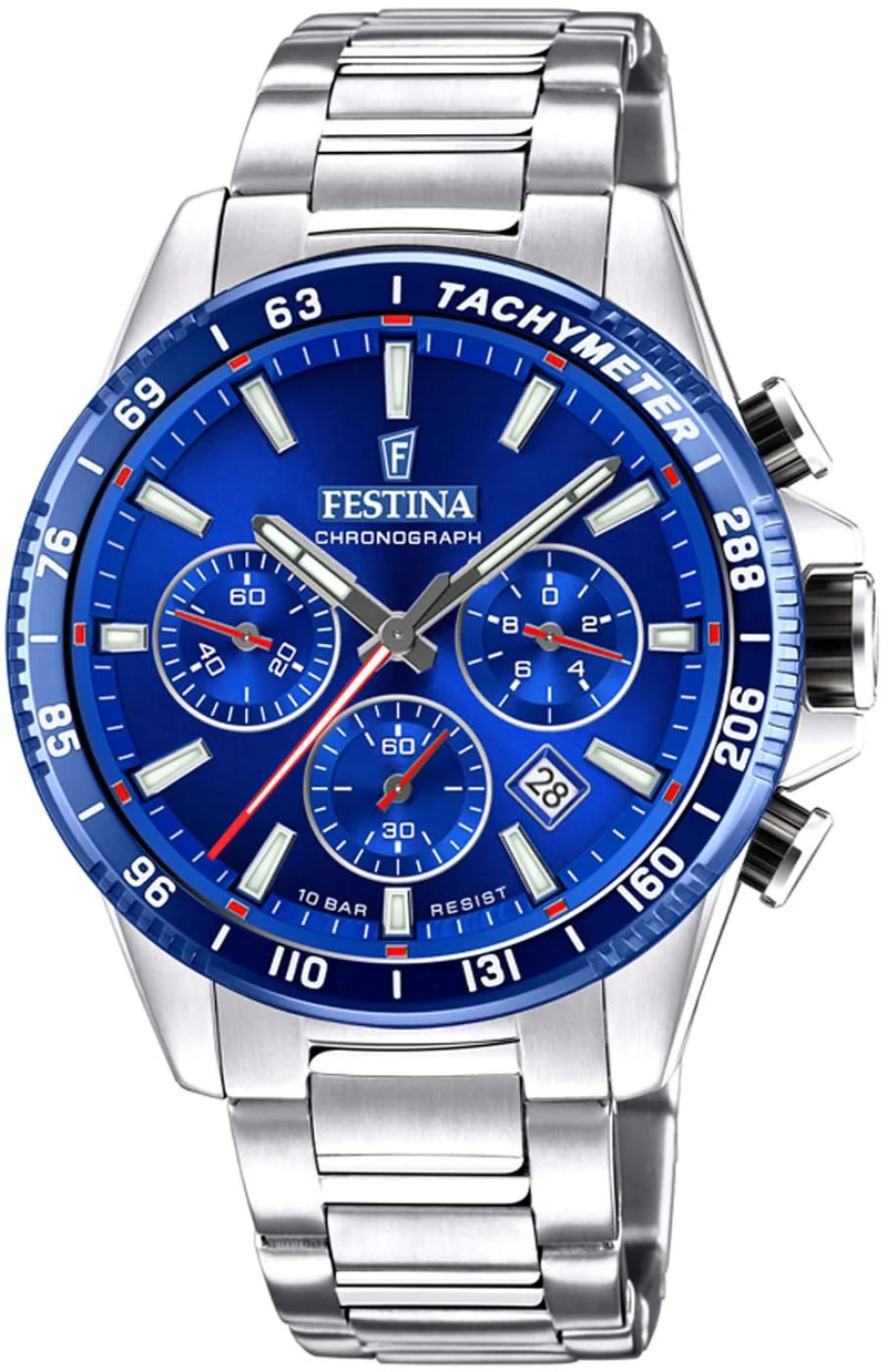 Festina Timeless Chronograph F20560/3 Herrenuhr • Sportlicher Chronograph • Hochwertiger Edelstahl