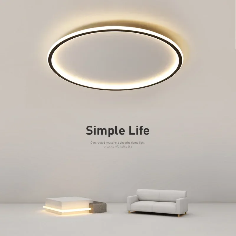 Dimbare LED Plafondlamp Rond Warm Wit 3000K Aluminium Acryl Woonkamer Eetkamer Gang Modern Minimalistisch Design | Sansoti