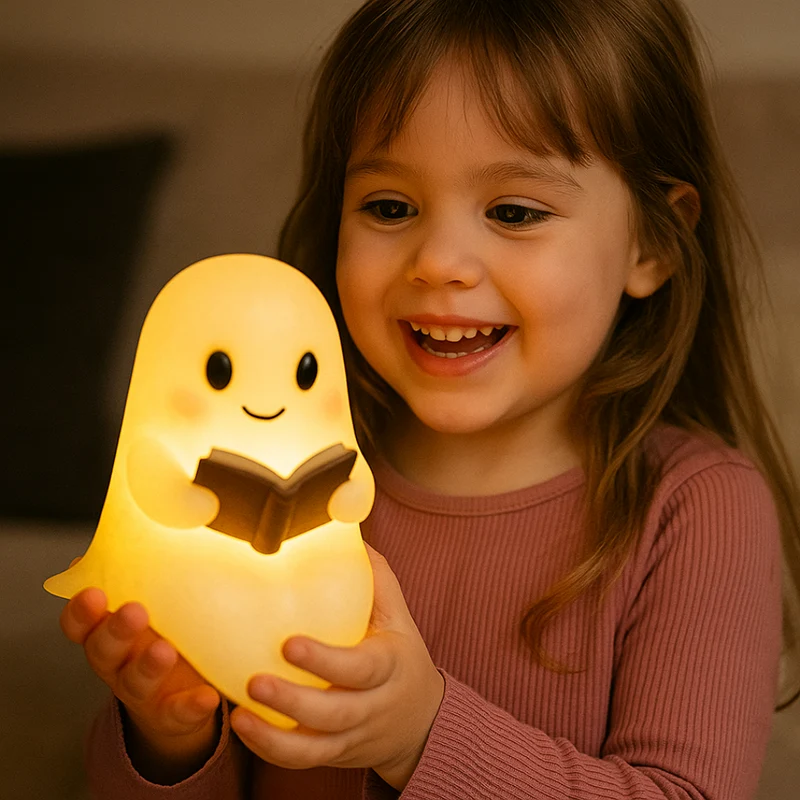 Spookjes Nachtlampje Handgemaakt Keramiek Warm Wit LED Sfeerverlichting Slaapkamer Cadeau | Sansoti
