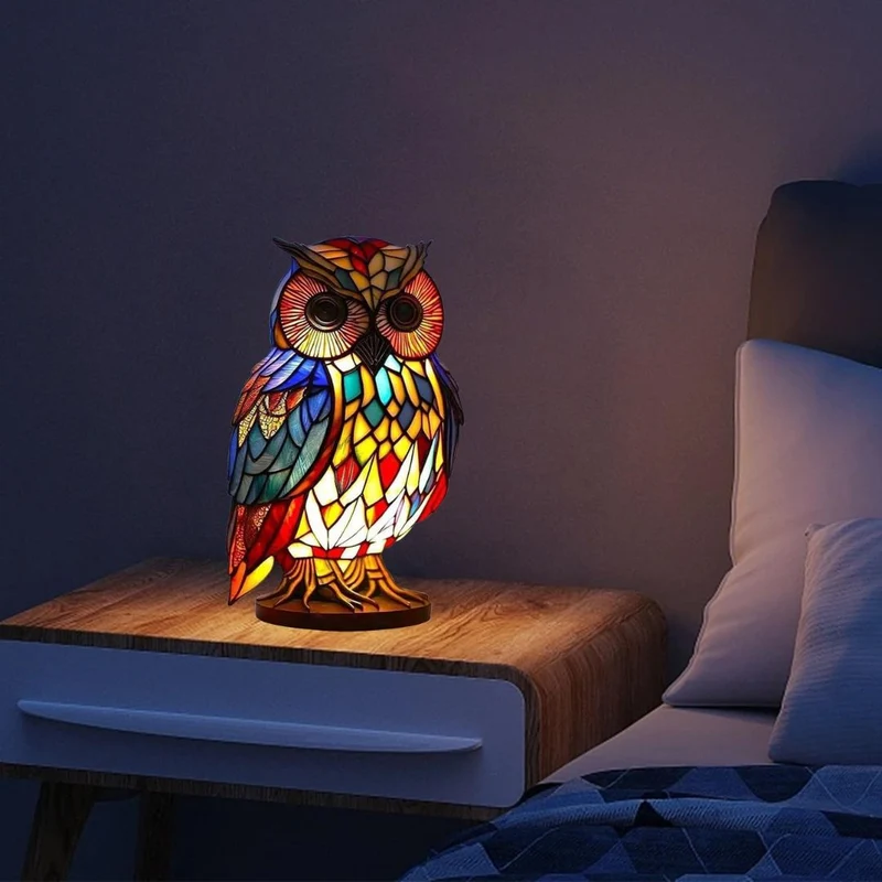 Handgemaakte Uilenlamp met Zacht Warm Licht voor Sfeervolle Verlichting | Sansoti