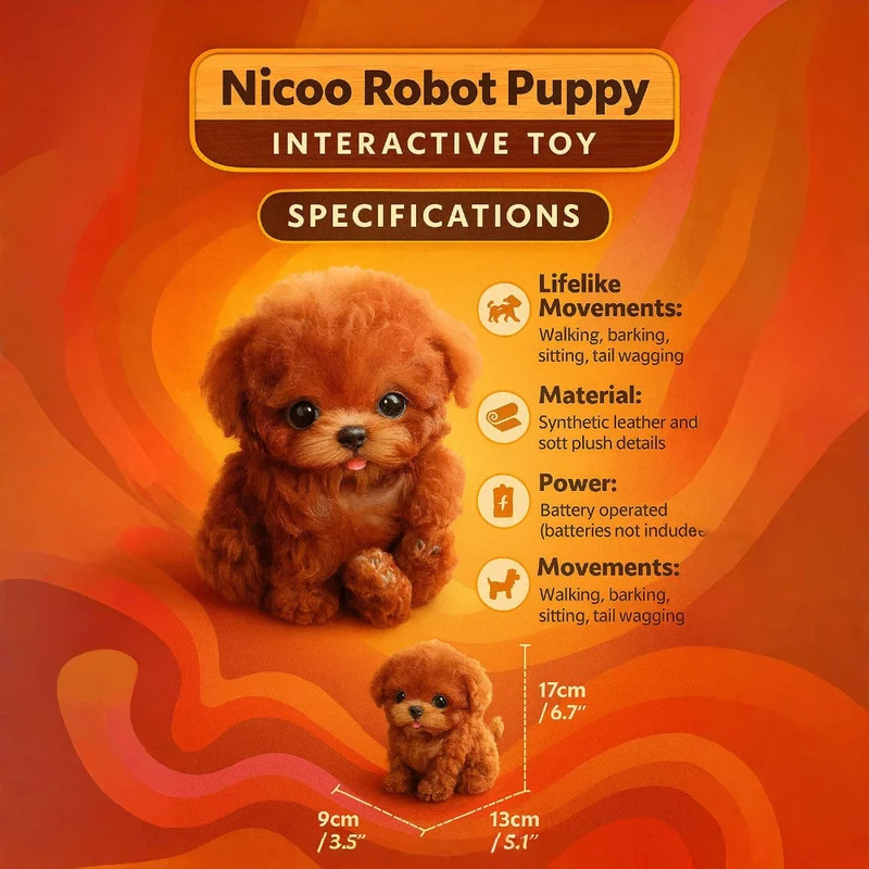 Interactieve Speelhond Pluche Robot met Beweging en Geluid voor Kinderen | Sansoti
