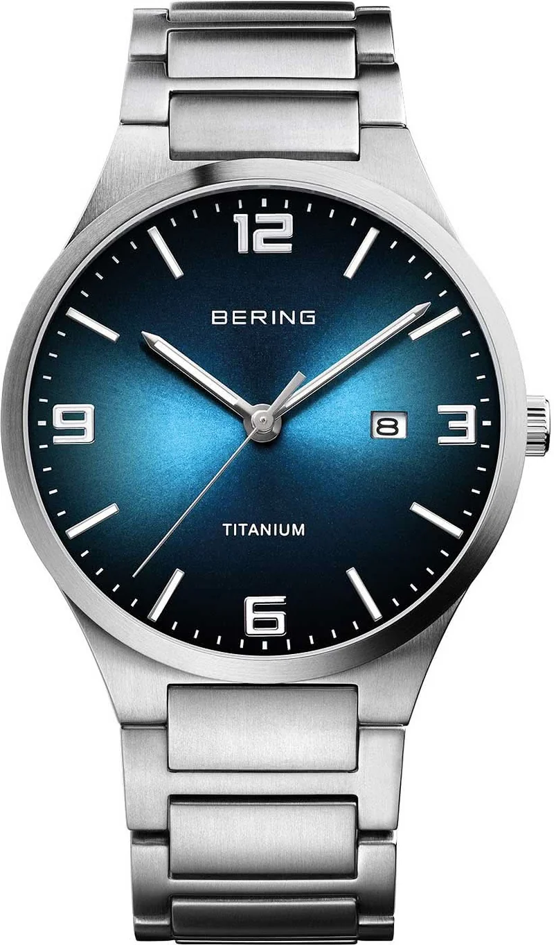 Bering Titanium 15240-777 Herrenuhr • Kratzfestes Saphirglas • Leichtes Titan