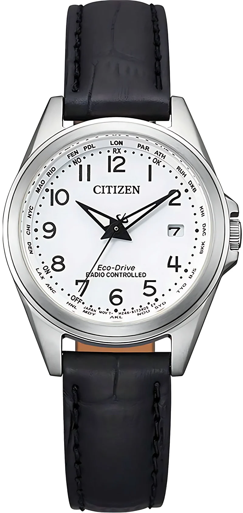 Citizen EC1180-14A Uhr • Radio Controlled • Schwarzes Lederband