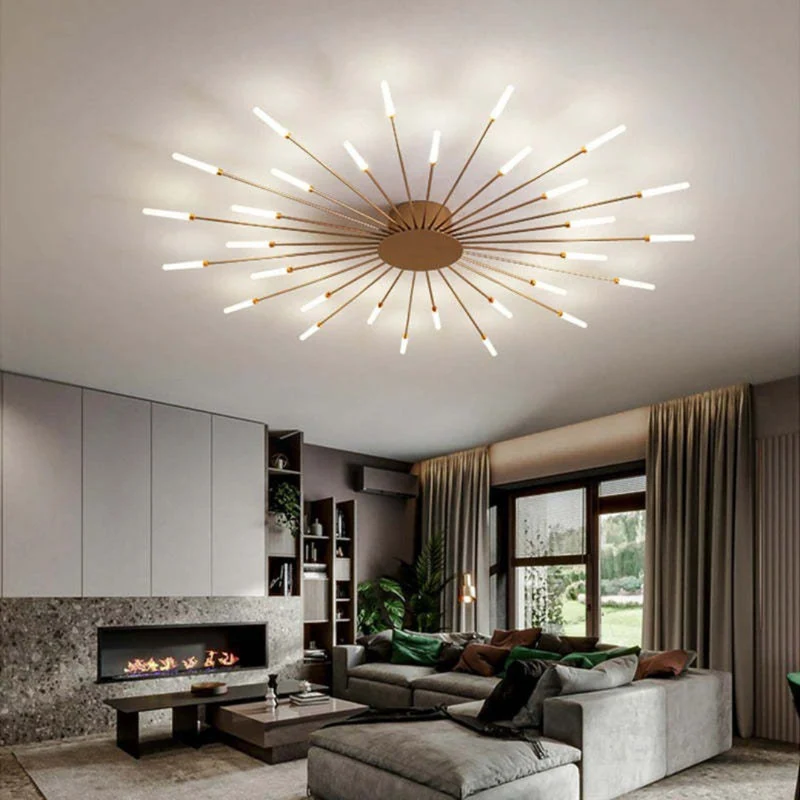Moderne Grote LED Plafondlamp Wit & Acryl 12-42 Lampen Binnen 107.6-161.5 sq ft | Sansoti