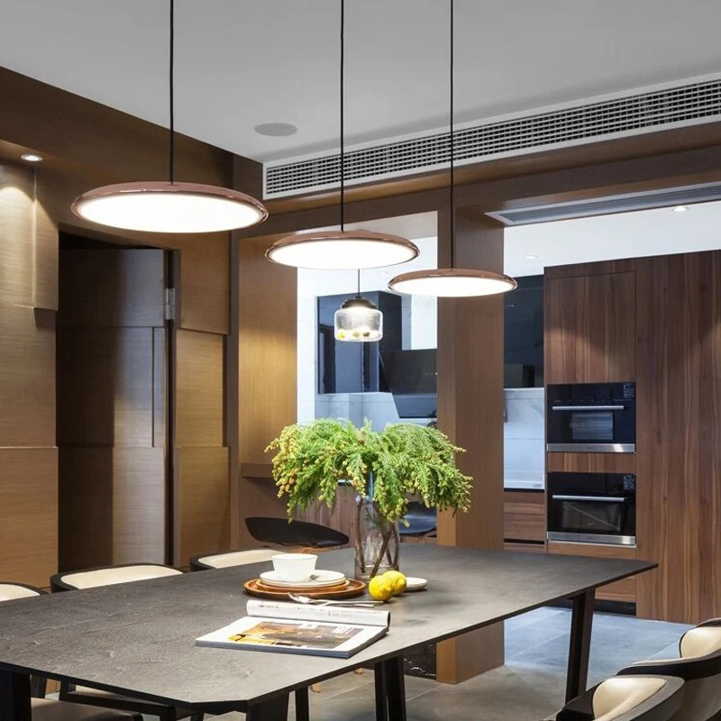 Scandinavische Hanglamp LED Minimalistisch Wit Zwart Grijs Blauw Rosé Goud voor Eettafel Woonkamer Modern Energiezuinig Verlichtingsdesign Ø25cm Ø40cm Aluminium | Sansoti