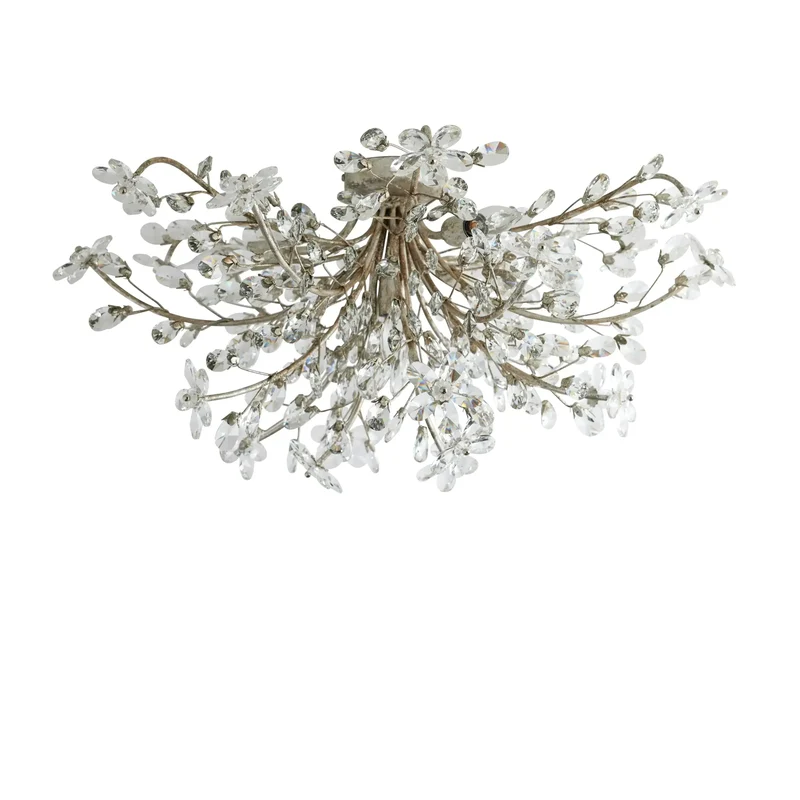 Kristallen Plafondlamp Ø70cm IJzer Handafgewerkt Bloesem Design Vier Lichtpunten Elegant Venetiaans Woonkamer | Sansoti
