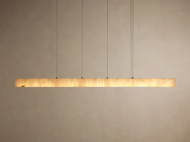 Lineaire Albast Kroonluchter 163cm Geïntegreerde LED Dimbaar Hanglamp Natuursteen Eetkamer Woonkamer Design | Sansoti