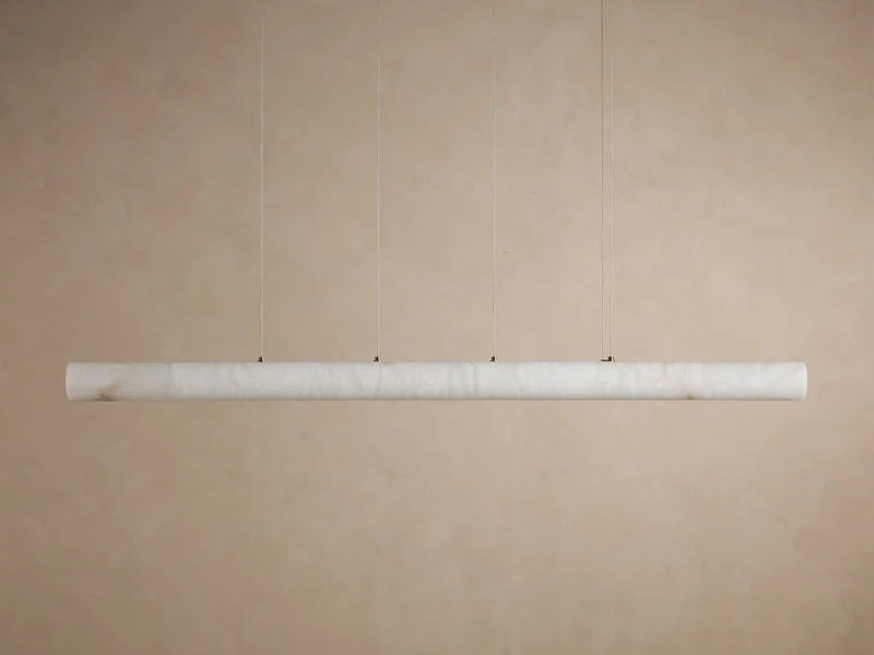 Lineaire Albast Kroonluchter 163cm Geïntegreerde LED Dimbaar Hanglamp Natuursteen Eetkamer Woonkamer Design | Sansoti
