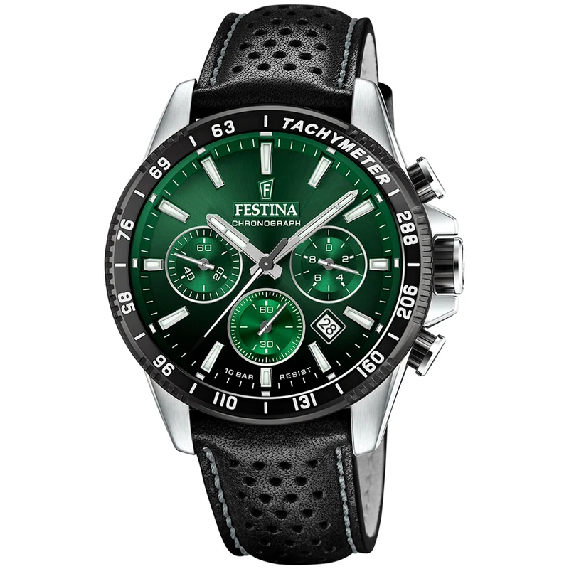 Festina Timeless Chronograph F20561/5 Herrenuhr Schwarz • Miyota Quarzwerk • 10 ATM Wasserdicht