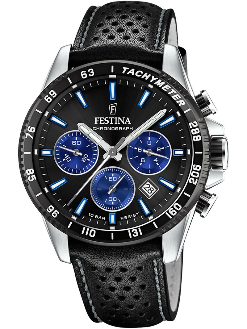 Festina Timeless Chronograph F20561/6 Herrenuhr Schwarz • Miyota Quarzwerk • 10 ATM Wasserdicht
