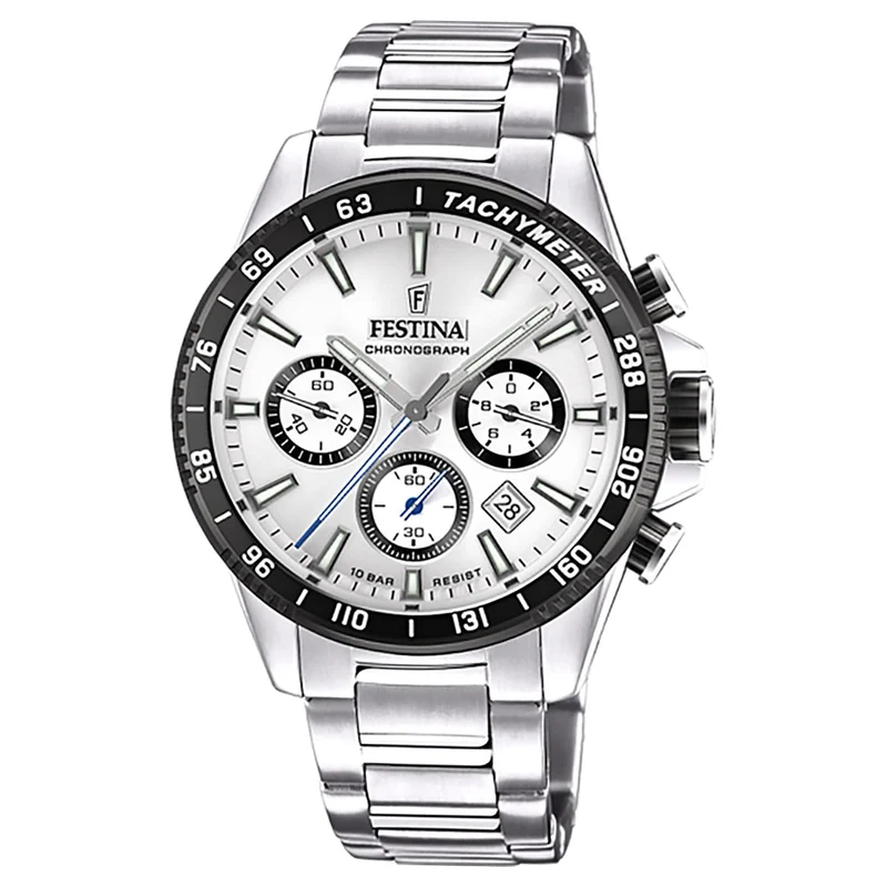 Festina Timeless Chronograph F20560/1 Herrenuhr Silber • Chronographenwerk • 10 ATM wasserdicht