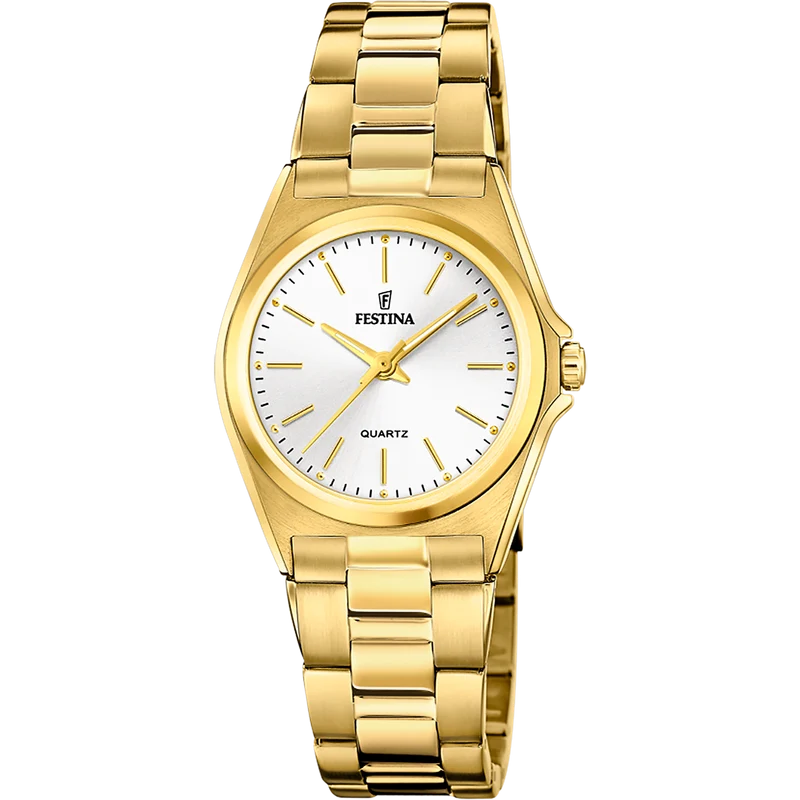 Festina Classic F20557/2 Damenuhr Weiß • Mineralglas • Edelstahlarmband