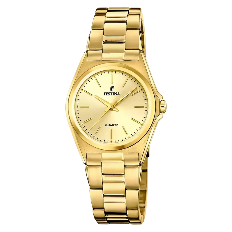 Festina Classics F20557/3 Damenuhr Champagner • Mineralglas • Quarzwerk MIYOTA 2035