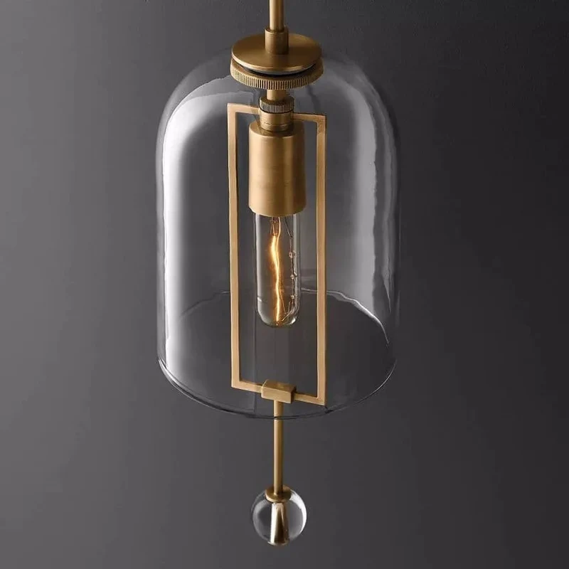 Sculptuur Wandlamp Glazen Bol Balans Design 58cm 73cm Vintage Messing Zwart Nikkel Woonkamer Slaapkamer | Sansoti