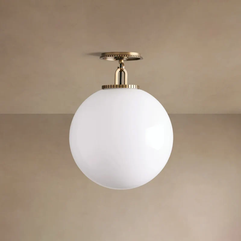 Plafondlamp Bol Glas Staal Moderne Armatuur Woonkamer Slaapkamer Eetkamer Pendel Sfeervolle Plafondverlichting | Sansoti