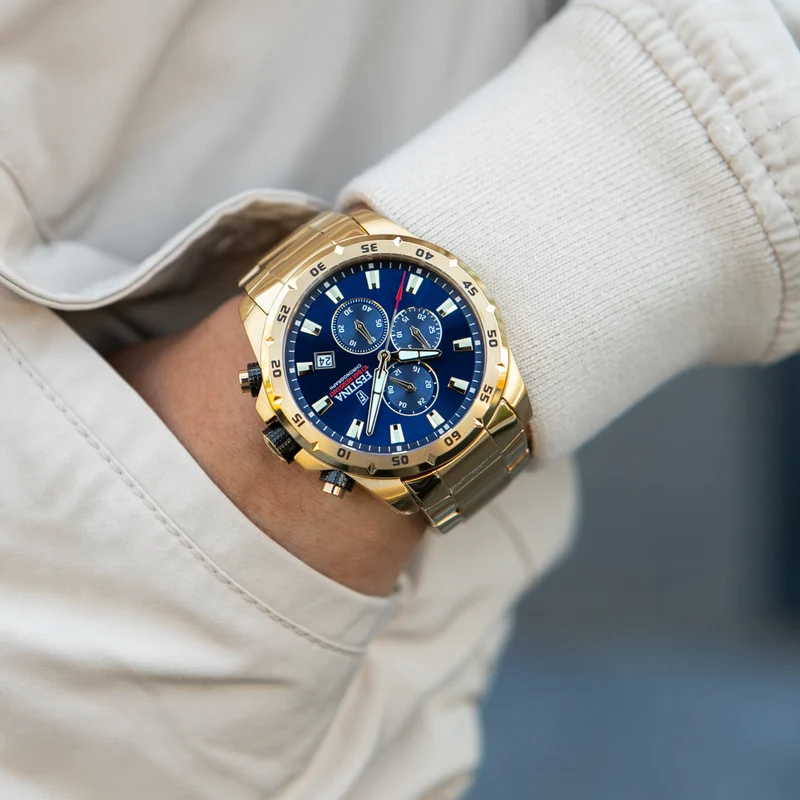 Festina F20541/2 Timeless Chronograph Herrenuhr Blau • Chronographenfunktion • Edelstahlgehäuse