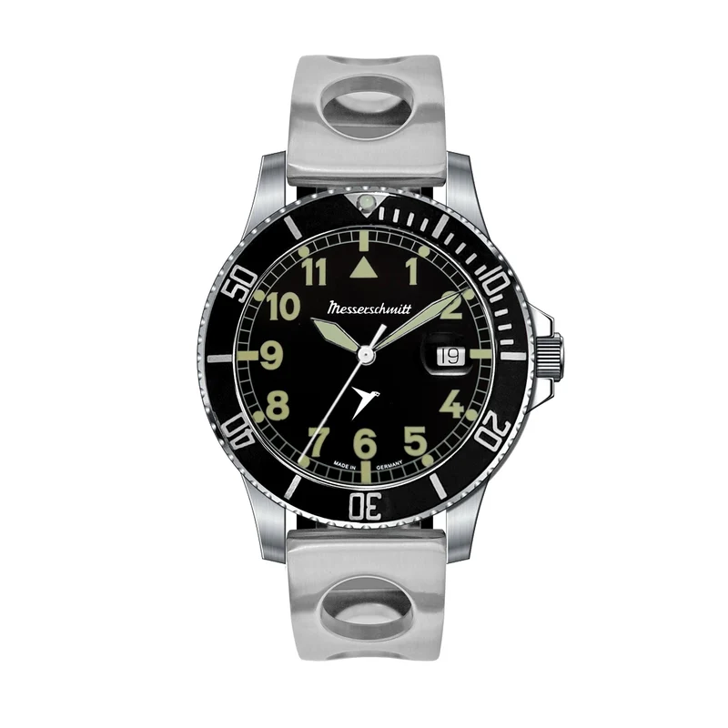 Messerschmitt ME-98294SQ-RS Herrenuhr Flieger x Taucher • Saphirglas mit Lupe • Schweizer Quarzwerk