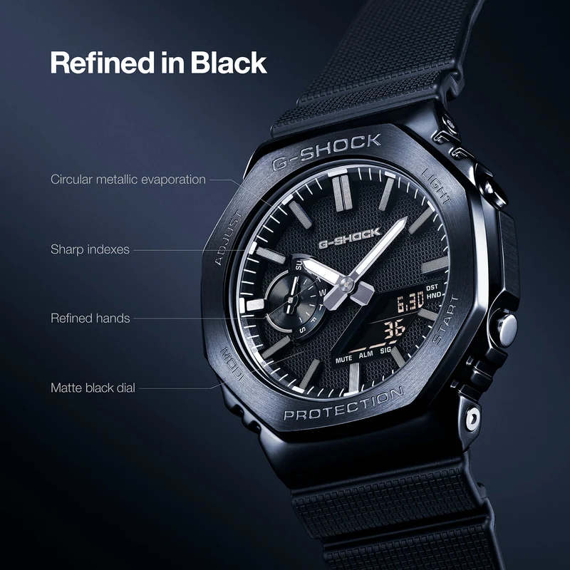 Casio G-SHOCK GM-2100LXB-1AER Herrenuhr • Mattschwarzes Zifferblatt • Bio-Harz-Armband