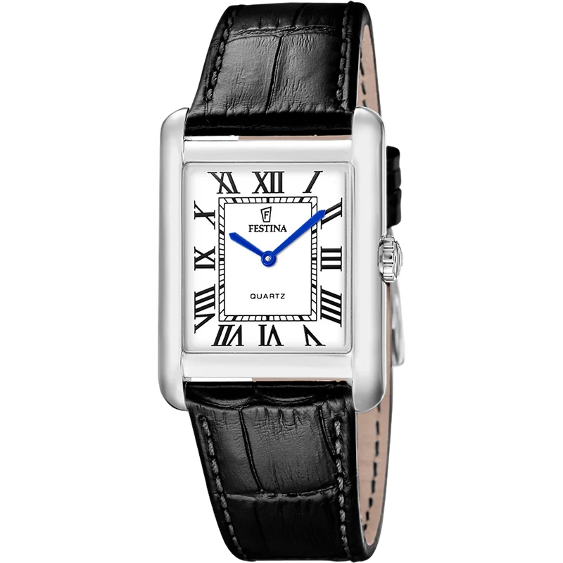 Festina On The Square F20771/1 Herrenuhr Schwarz • Rechteckiges Edelstahlgehäuse • Quarzwerk MIYOTA