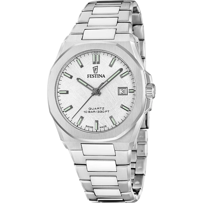 Festina Swiss Made Classic F20100/1 Herrenuhr Silber • Saphirglas • Super-LumiNova