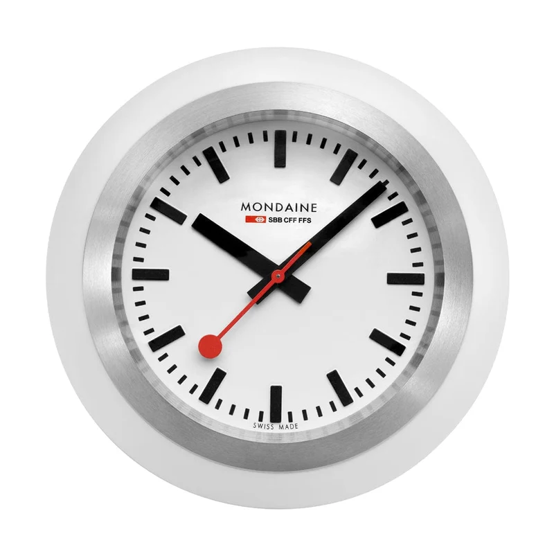 Mondaine Globe Clock A660.30335.16SBA Tischuhr Weiß • Schweizer Quarzwerk • Mineralglas