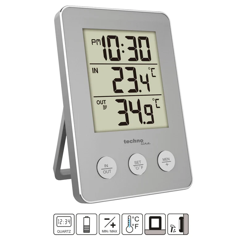 Wetterstation - Innen-/Außentemperatur - Zeitanzeige - Technoline WS 9175