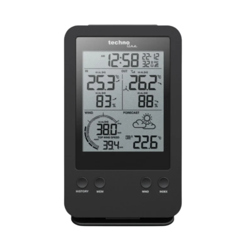 Digitale Funk-Uhr-Wetterstation - Innen- und Außentemperaturanzeige - Technoline WS 9008