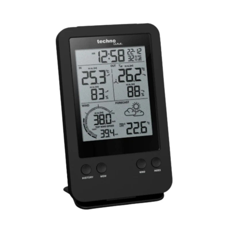 Digitale Funk-Uhr-Wetterstation - Innen- und Außentemperaturanzeige - Technoline WS 9008