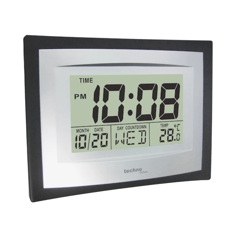 Digitale Wanduhr - Datum - Temperatur - Alarmfunktion - TechnoLine WS 8004
