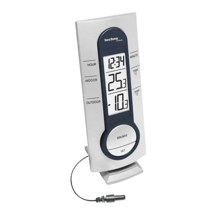 Wetterstation - Innen- und Außentemperatur - Zeitanzeige - Technoline WS 7033