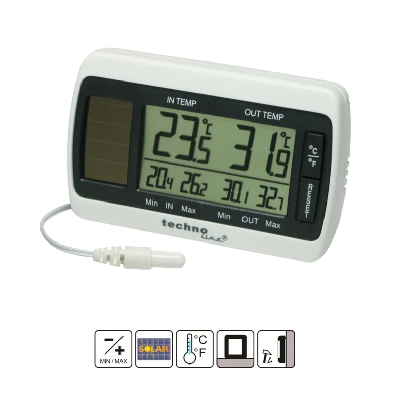 Digitale Wetterstation - Thermometer - solarbetriebenWetterstation - Technoline WS 7008
