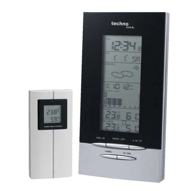 Digitale Funkuhr Thermometer/Hygrometer Wetterstation - Technoline WS 6730