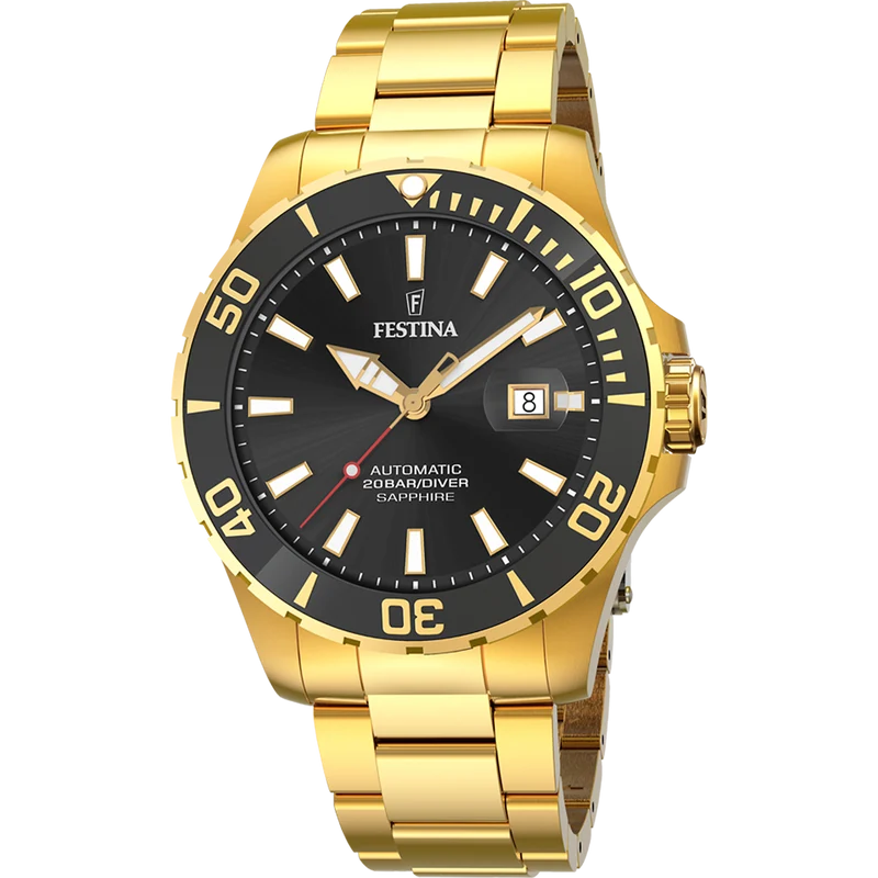 Festina Diver F20533/2 Herrenuhr Schwarz • Automatikwerk • 20 ATM Wasserdicht