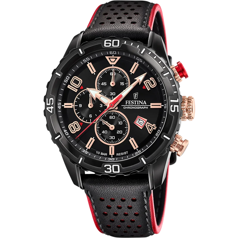 Festina F20519/4 Timeless Chronograph Herrenuhr Schwarz • Miyota Quarzwerk • Chronograph mit Datumsanzeige