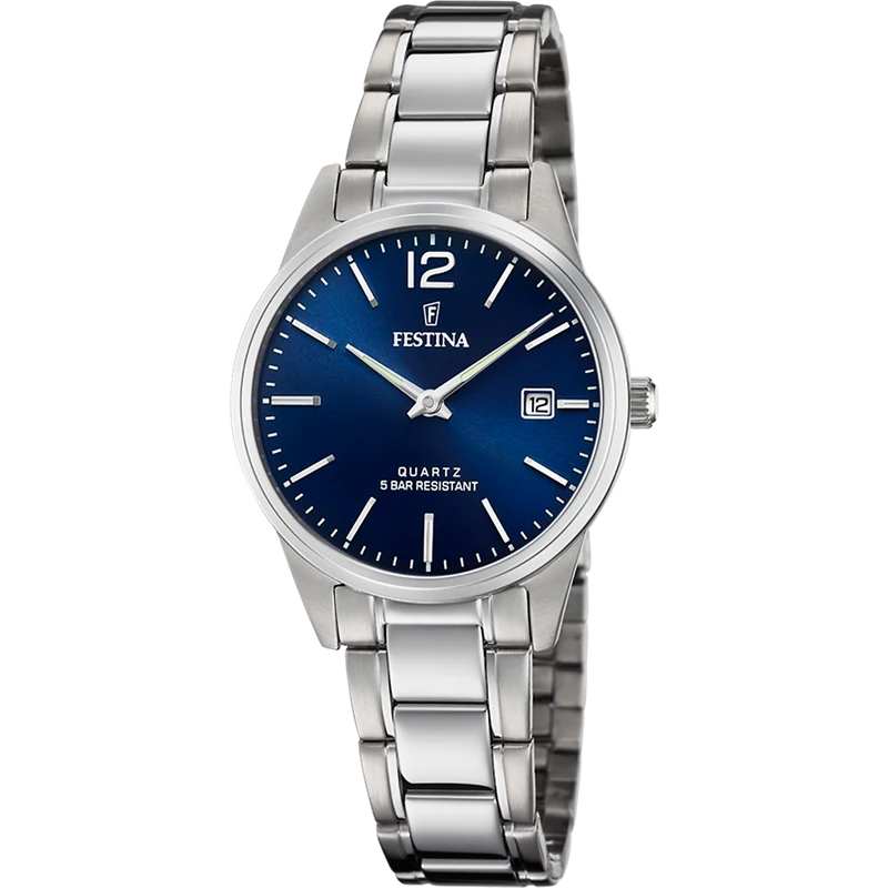 Festina Classics F20509/3 Damenuhr Blau • Mineralglas • Edelstahlarmband