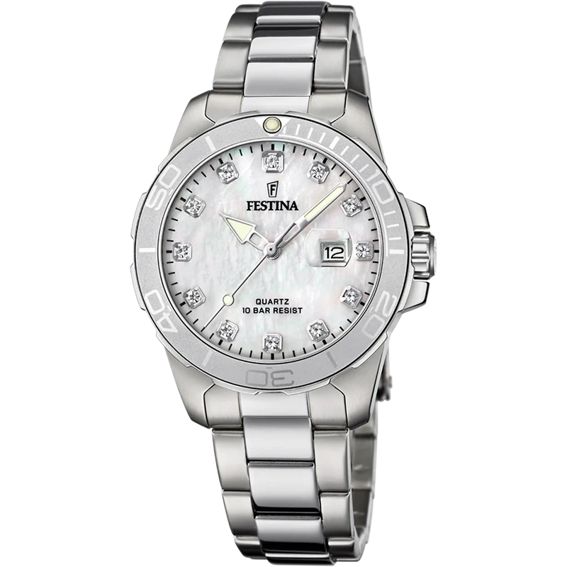 Festina Boyfriend Collection F20503/1 Damenuhr Weiß • Perlmutt-Zifferblatt • Mineralglas