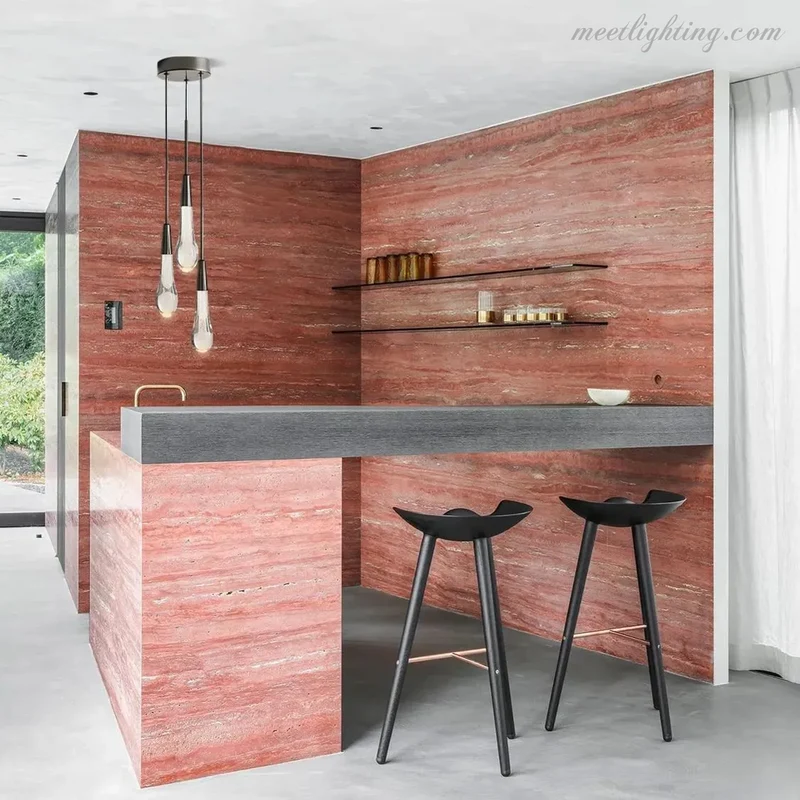 LED Hanglamp Gezaaid Glas Druppelvorm Dimbaar Verstelbaar Messing Brons Nikkel Eetkamer Woonkamer Modern | Sansoti