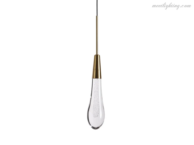 LED Hanglamp Gezaaid Glas Druppelvorm Dimbaar Verstelbaar Messing Brons Nikkel Eetkamer Woonkamer Modern | Sansoti