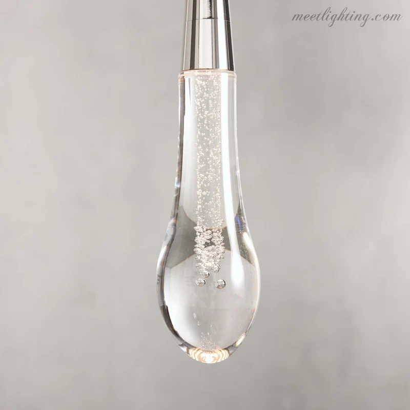 LED Hanglamp Gezaaid Glas Druppelvorm Dimbaar Verstelbaar Messing Brons Nikkel Eetkamer Woonkamer Modern | Sansoti