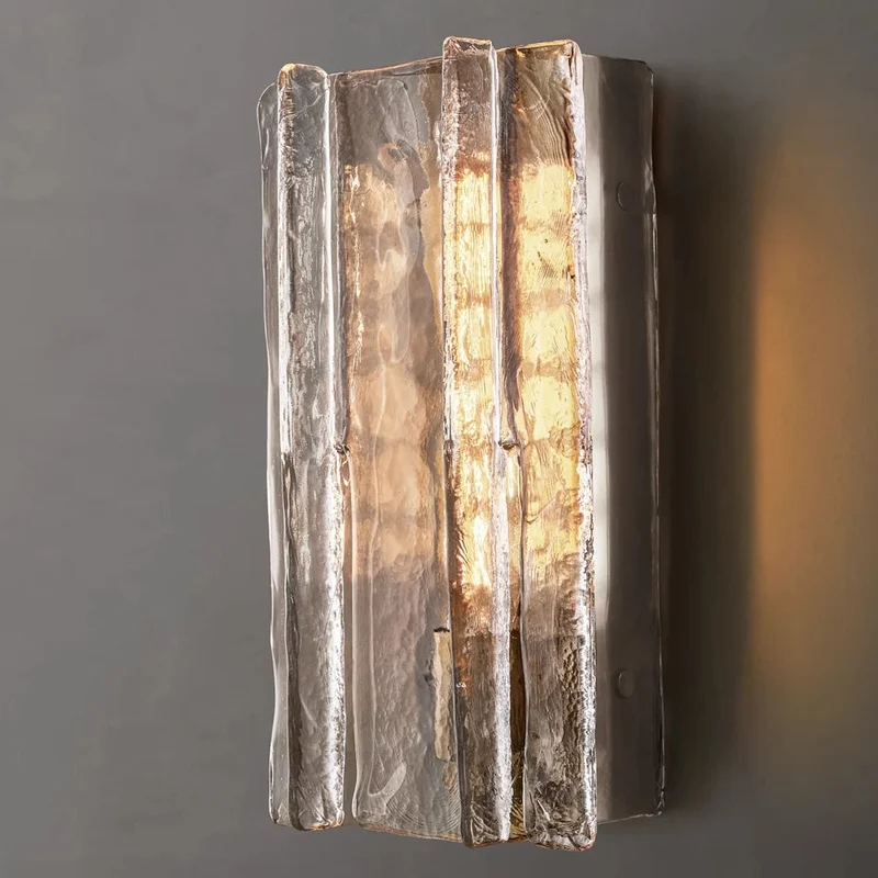 Glazen Wandlamp Geometrisch Staal Helder Glas Wandverlichting Modern Design Woonkamer Slaapkamer Sfeer | Sansoti