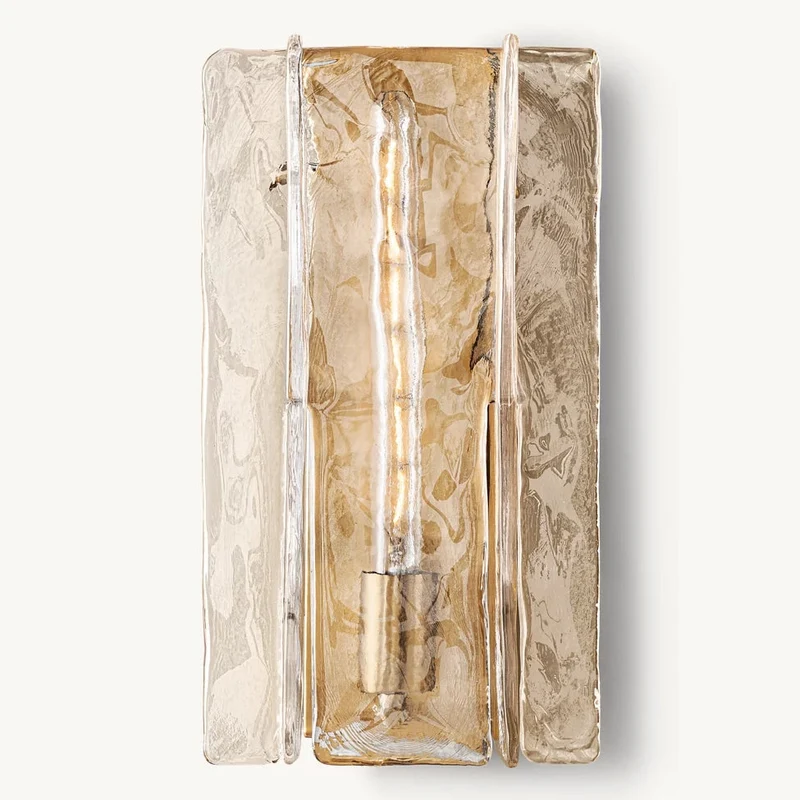 Glazen Wandlamp Geometrisch Staal Helder Glas Wandverlichting Modern Design Woonkamer Slaapkamer Sfeer | Sansoti