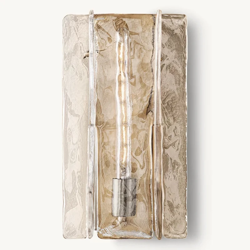 Glazen Wandlamp Geometrisch Staal Helder Glas Wandverlichting Modern Design Woonkamer Slaapkamer Sfeer | Sansoti