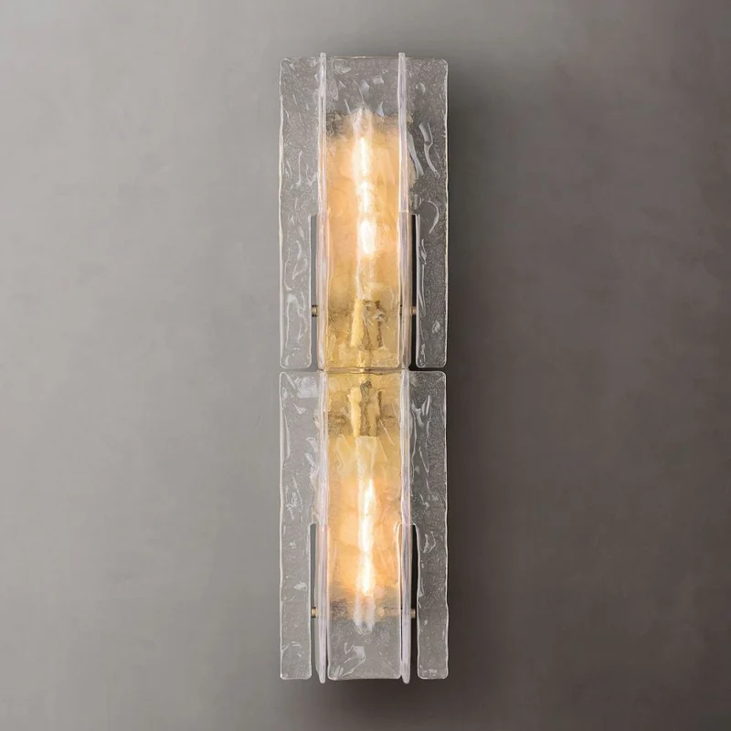 Glazen Wandlamp Geometrisch Staal Helder Glas Wandverlichting Modern Design Woonkamer Slaapkamer Sfeer | Sansoti